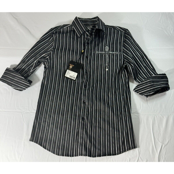 NWT El General 1901 Men's Button Down Metallic Embroidered Western Shirt -Size S - Picture 1 of 4
